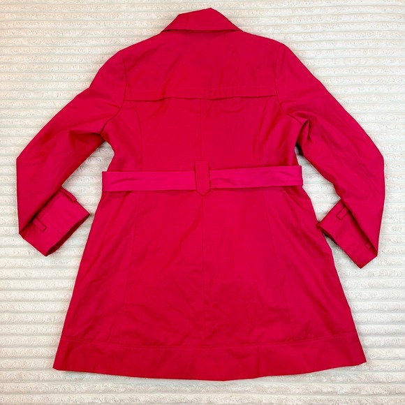 Tommy Hilfiger Womens Pink Belted Trench Coat American Classics Jacket Large - Picture 6 of 6